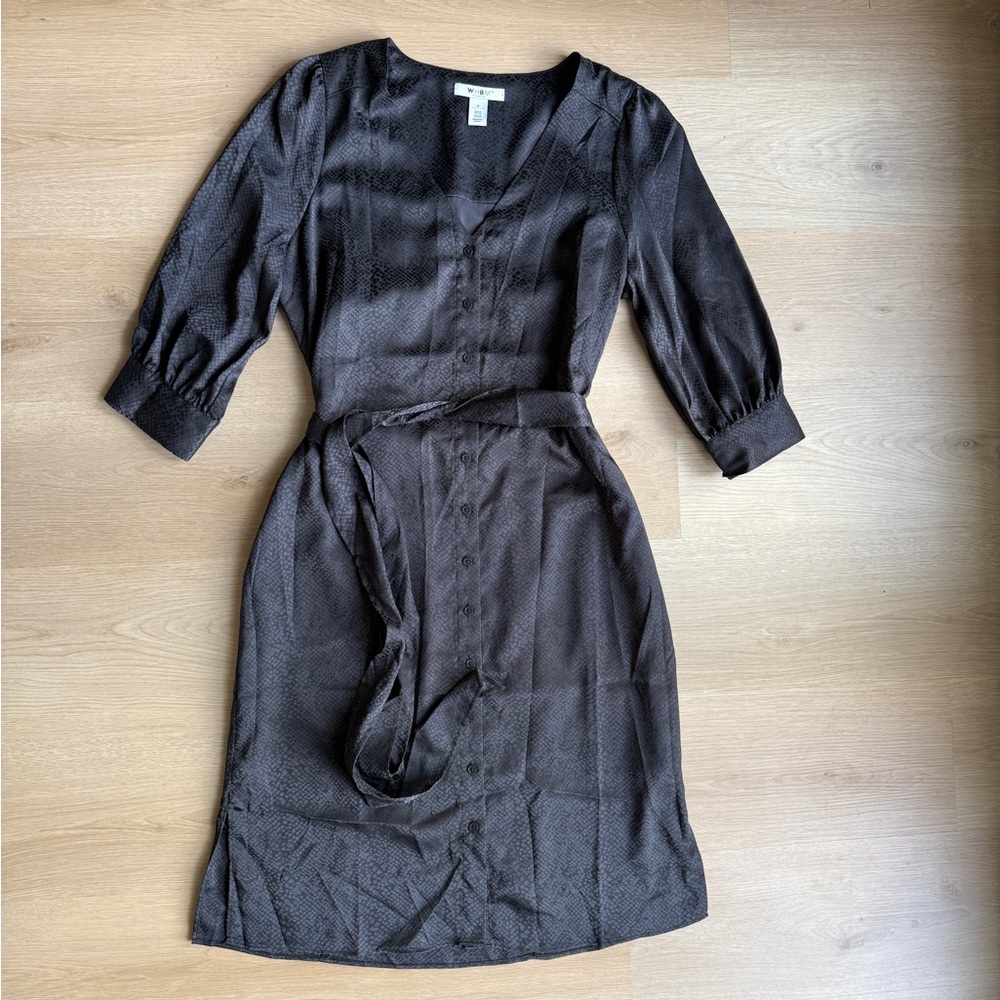 White House Black Market Black Monochrome Snakeskin Dress
